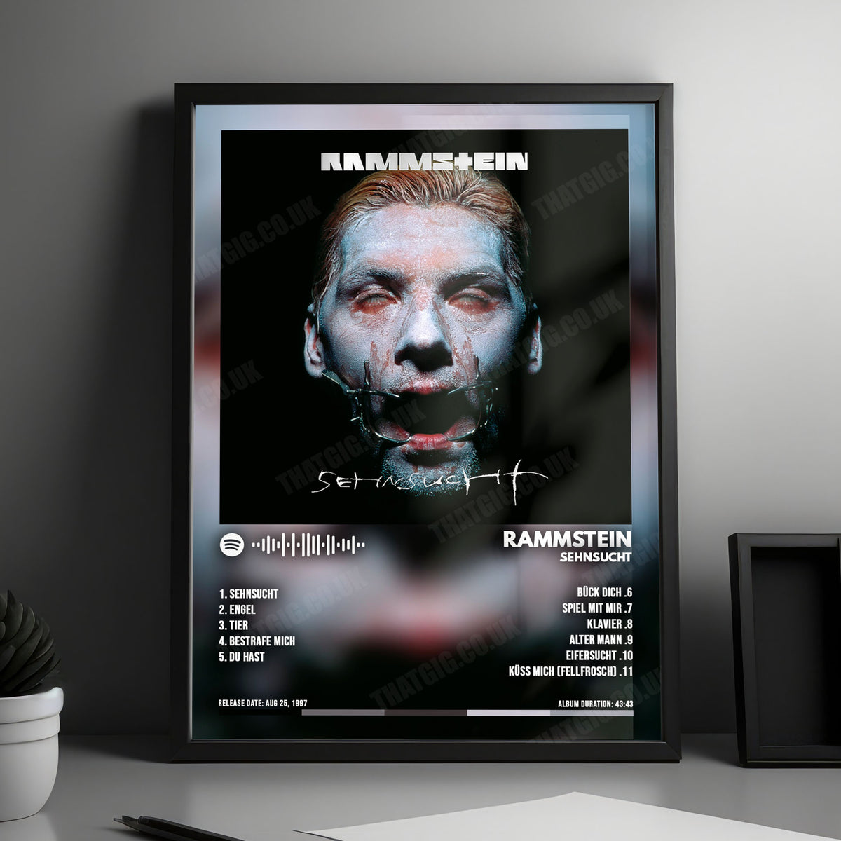 Rammstein "Sehnsucht" Album Cover Poster - with Complete Tracklist