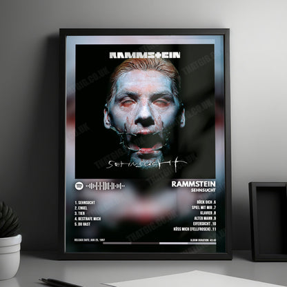 Rammstein "Sehnsucht" Album Cover Poster - with Complete Tracklist